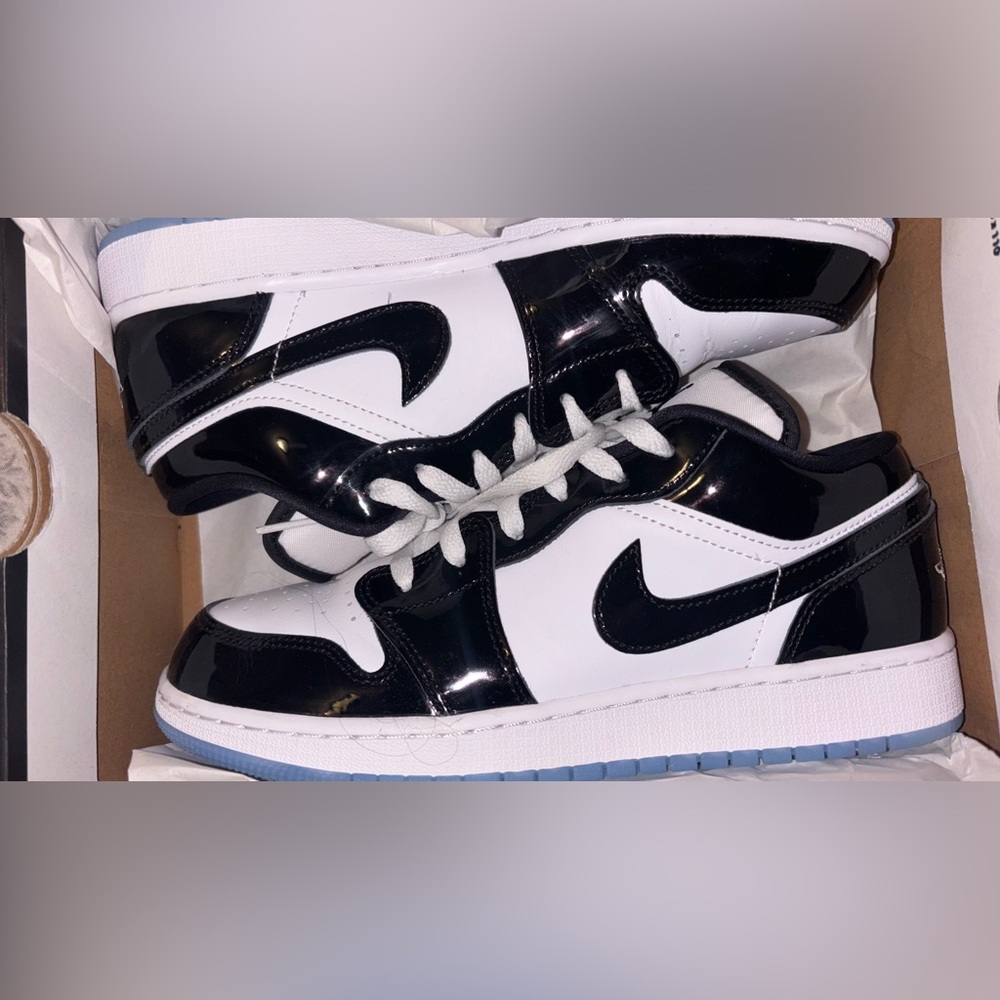 Jordan White and Black Low SE Sneakers